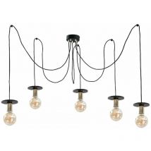 Keter Saturn Cluster Pendant Ceiling Light Black, 5x E27