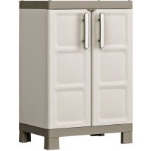 Low Storage Cabinet Excellence Beige and Taupe 97 cm Keter