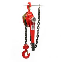 Wiltec Kettenzug mit 3000kg Traglast und 1,5m Kettenlänge, einfaches Lastenheben, Flaschenzug, Seilzug, Handkran, Handseilwinde u.a. für Forst und