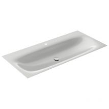 Keuco Einbauwaschtisch aus Stahl-Emaille – 1206 x 493 mm – 1 Hahnloch – ohne Überlauf