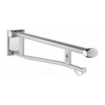 Keuco - Riel de soporte abatible para proyección wc plan care 700 mm, desmontable aluminio anodizado plateado / blanco