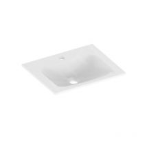 Keuco Plan - Lavabo 465x383 mm, trop-plein caché, trou de la robinetterie, CleanPlus, blanc 32930314601
