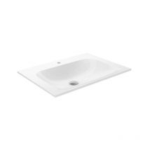 Keuco - Plan - Lavabo 655x494 mm, trop-plein caché, trou pour robinetterie, CleanPlus, blanc 32950316501