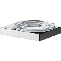 Keuco - Seifenschale aus Metall chrom glänzend, Kristall-Glas klar, für Badezimmer Dusche Küche, Wandmontage, Seifenablage, Seifenhalter, Edition 90