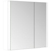 Keuco Spiegelschrank SOMARIS 2-türig Wandvorbau mit asymmetrischen Türen – Aluminium silber-eloxiert – 800 x 710 x 127 mm – LED Beleuchtung 27 Watt