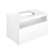 Stageline - Meuble sous lavabo, 800x550x490 mm, avec découpe pour lavabo et robinetterie à droite, avec éclairage et usb, - Keuco