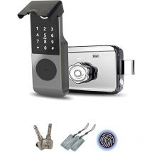 Keyless-Entry Door Lock, Smart Fingerprint Door Lock with Code Password/IC Card/Key/Fingerprint/Phone Applet, Keypad Deadbolt Lock for Home Bedroom