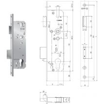 Kfv Rr-Schloss 49N, DM 35mm, Din 92, U-Stulp 6x24x245mm verzinkt, Nuss 8mm