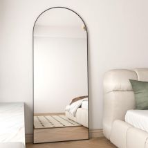 Cassilando - 165 x 60 cm Full Length Mirror, Aluminium Alloy Frame Mirror on Leg, Mirror on Smooth Arched Leg, Large Wall Mirror for Bedroom, Living