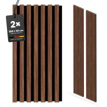 Kgm Akustikpaneele Walnuss 2er Set 260 Cm – Mdf Wandpaneele Für Wohnräume