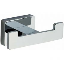 Kibath 496423 - Appendiabiti da bagno, design SE. Realizzato in acciaio inox e finitura cromata lucida, con forme quadrate. Posizionamento: con viti.