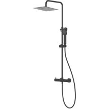 Kibath Columna Ducha Monomando Gun Metal Cuadrada Acabado Grafito / Antracita Mate Fabricado En Latón