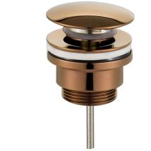 Kibath - L480671 Valvola Clic Clac Universale Oro Rosa. Scarico Push-up Per Lavabo E Bidet. Dado Da 1 1/4. Realizzato In Ottone