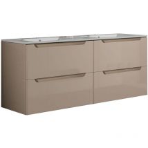 Kibath Mueble de baño con Lavabo VICTORIA 120x45 cm acabado MOKA mate 2 cajones suspendido