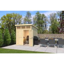 Kibo 2-Log Cabin, Wooden Garden Room, Timber Summerhouse, Home Office - L220 x W273.8 x H245.1 cm