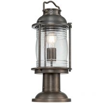 Kichler - Sockel Laterne Ashland Bay Im Industriedesign, Bronze Höhe 47cm