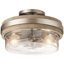 Deckenlampe Deckenleuchte Flurlampe 2 flammig Glas Wohnzimmerleuchte E27 rund