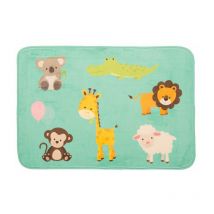 Flair Rugs - Kiddy Play Rugs Super Soft Play Mat Funky Animals Blue/Multi 70x95 Rug