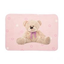 Flair Rugs - Kiddy Play Rugs Super Soft Play Mat Teddy Pink Rug 70x95