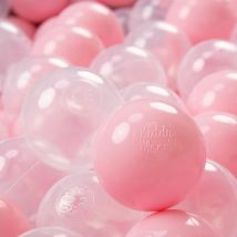 Kiddymoon - 50 ∅ 7CM Palline Morbide Colorate Per Piscina Bambini Fatto In eu, Rosa Chiaro/Trasparente - rosa chiaro/trasparente