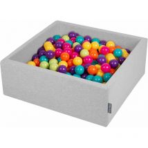 Kiddymoon - 90X30cm/200 Palline ∅ 7CM Quadrato Piscina Di Palline Colorate Per Bambini Fabbricato In eu, Grigio