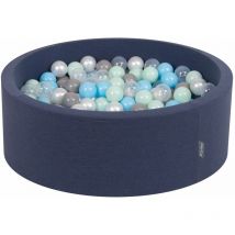 90X30cm/300 Palline ∅ 7CM Piscina Di Palline Colorate Per Bambini Tondo Fabbricato In eu, Blu Sc:Perla/Grigio/Trasparente/Azzurro/Menta - blu