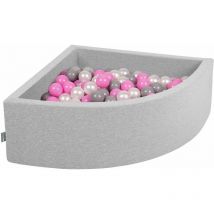 Kiddymoon - 90X30cm/300 Palline Piscina Di Palline Colorate ∅7Cm Per Bambini Quarto Angolare In eu, Grigio Ch:Perla/Grigio/Rosa - grigio