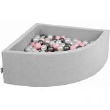 90X30cm/300 Palline Piscina Di Palline Colorate ∅7Cm Per Bambini Quarto Angolare In eu, Grigio Ch:Perla/Rosa Chiaro/Argento - grigio ch:perla/rosa