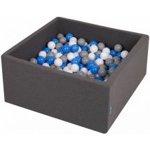 90X40cm/200 Palline ∅ 7CM Quadrato Piscina Di Palline Colorate Per Bambini Fabbricato In eu, Grigio Sc:Grigio/Bianco/Blu - grigio