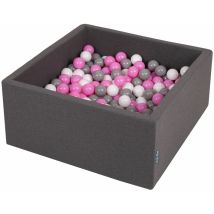 90X40cm/200 Palline ∅ 7CM Quadrato Piscina Di Palline Colorate Per Bambini Fabbricato In eu, Grigio Sc:Grigio/Bianco/Rosa - grigio