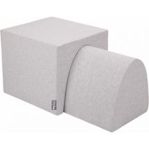 Area Di Gioco In Schiuma Percorso a Ostacoli Per Bambini, Elemento Montagna/Tunnel, Grigio Chiaro - grigio chiaro:- montagna/tunnel - Kiddymoon