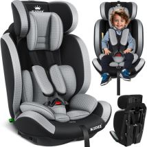 Autokindersitz Kindersitz Kinderautositz Autositz Sitzschale 9 kg - 36 kg 1-12 Jahre Gruppe 1/2 / 3 universal zugelassen nach ece R129/03 Grau - Kidiz