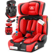 Autokindersitz Kindersitz Kinderautositz Autositz Sitzschale 9 kg - 36 kg 1-12 Jahre Gruppe 1/2 / 3 universal zugelassen nach ece R129/03 Rot - Kidiz
