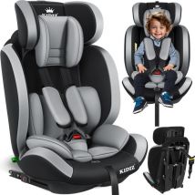 Autokindersitz Premium Kinderautositz Gruppe 1+2+3, 9-36 Kg 5-punkt-sicherheitsgurt Autositz Kindersitz Einstellbare Kopfstütze Mitwachsend Grau - 
