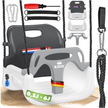 Babyschaukel Kinderschaukel 3 in 1 Babysitz verstellbar Mitwachsend Schaukelsitz Gartenschaukel für Baby Kinder mit Rückenlehne und Anschnallgurt