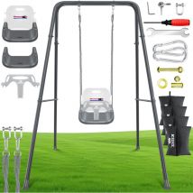 Kidiz - Balançoire bébé avec support Indoor/Outdoor avec support métallique réglable en hauteur Châssis de balançoire/4 sacs de sable/sangle de