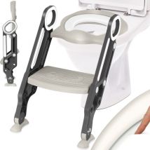 Kidiz - Seggiolino da toilette per bambini con scale e maniglie Pieghevole Seggiolino da toilette per bambini Vasino Trainer per l'apprendimento del