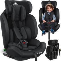Silla de auto Premium grupo 1+2+3, 9-36 kg Arnés de seguridad de 5 puntos Reposacabezas ajustable Negro - Kidiz