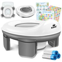 Kidiz - Töpfchen für Kinder Toilettensitz Töpfchentrainer wc Sitz Lerntöpfchen bequemem, PP-Material mit Müllbeutel für Unterwegs & Belohnungssystem