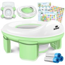 Kidiz - Töpfchen für Kinder Toilettensitz Töpfchentrainer wc Sitz Lerntöpfchen bequemem, PP-Material mit Müllbeutel für Unterwegs & Belohnungssystem