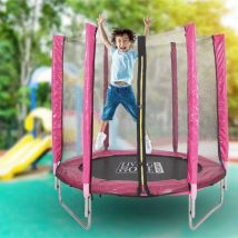 Warmiehomy - Kids 5ft Trampoline with Enclosure Safety Net for Outdoor Playground,Pink