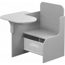 Kids Chair Desk with Storage Basket, Kids Chair with Table Attached, Children Deskchair Small Training Chair with Writing Pad for Home Classroom