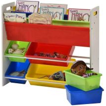 Xample - Kids Storage Unit Toy Box Organiser Bookshelf With Removable Baskets