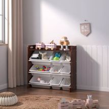 Xample - Kids Storage Unit Toy Box Organiser Bookshelf With Removable Baskets