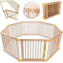 Kiduku - xxl Box per Bambini Barriera di sicurezza di 7,2 metri, pieghevole e porta inclusa, composto da 8 Elementi, formabile individualmente