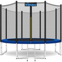 Cama Elástica de Jardín ø 427 cm Set Completo con Red de Seguridad, Escalera, Cobertura, Anclajes y Accesorios Trampolín Exterior Infantil Niños