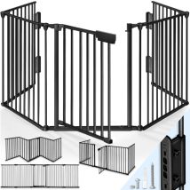 Kiduku Grille De Protection Pour Cheminée Baby Black - Longueur 540 Cm Barrière De Sécurité Pour Poêle Parc Pour Bébé Protection De Porte