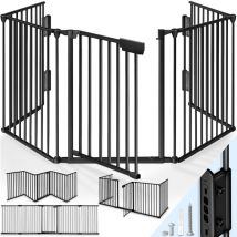 KIDUKU Kaminschutzgitter Baby Schwarz - 540 cm Länge Absperrgitter Ofenschutzgitter Laufstall Türschutzgitter