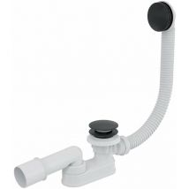 Ablaufgarnituren - Ablauf- und Überlaufgarnitur für Badewanne, Länge: 800 mm, ClickClack, Metall, schwarz matt 11601014 - Kielle