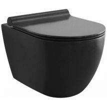 Gaia - wc suspendu avec abattant softclose, Rimless, noir mat 30115040 - Kielle